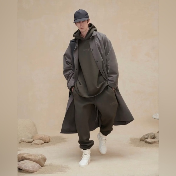 FEAR OF GOD ESSENTIALS Cotton Blend Shirt-Coat Trench XL NWOT - Picture 1 of 15